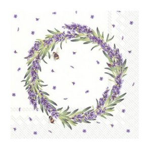 Χαρτοπετσέτα για decoupage, Στεφάνι λεβάντας, 1 τεμ. L845200