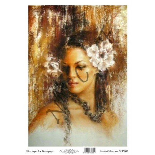 Ριζόχαρτο NCF για Decoupage 30x40cm, Lady 1 Ριζόχαρτο NCF για Decoupage 30x40cm, Lady