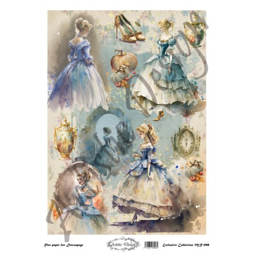 Ριζόχαρτο Artistic Design για Decoupage 30x40cm, Cinderella (Σταχτοπούτα) 1 Ριζόχαρτο Artistic Design για Decoupage 30x40cm, Cinderella (Σταχτοπούτα)