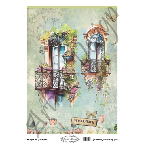Ριζόχαρτο Artistic Design για Decoupage 30x40cm, Balconies 1 Ριζόχαρτο Artistic Design για Decoupage 30x40cm, Balconies
