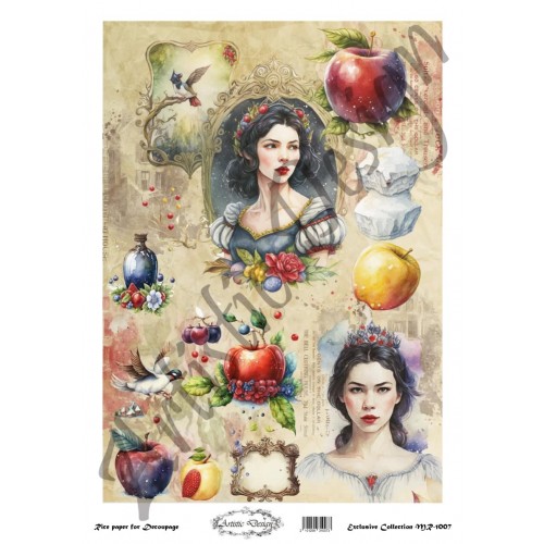 Ριζόχαρτο Artistic Design για Decoupage 30x40cm, Snow White (Χιονάτη) 1 Ριζόχαρτο Artistic Design για Decoupage 30x40cm, Snow White (Χιονάτη)