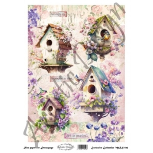 Ριζόχαρτο Artistic Design για Decoupage Α4, Bird Houses