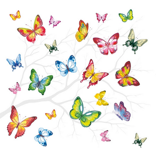 Χαρτοπετσέτα για decoupage, 1τεμ, Colourful Butterflies 13314230 1 Χαρτοπετσέτα για decoupage, 1τεμ, Colourful Butterflies 13314230