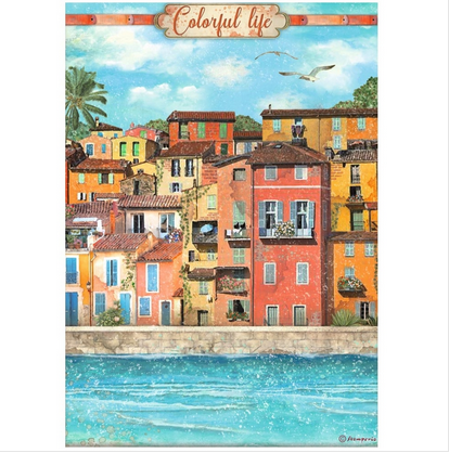 Ριζόχαρτο Stamperia 21x29cm, Blue Dream, Colorful life DFSA4746 1 Ριζόχαρτο Stamperia 21x29cm, Blue Dream, Colorful life DFSA4746