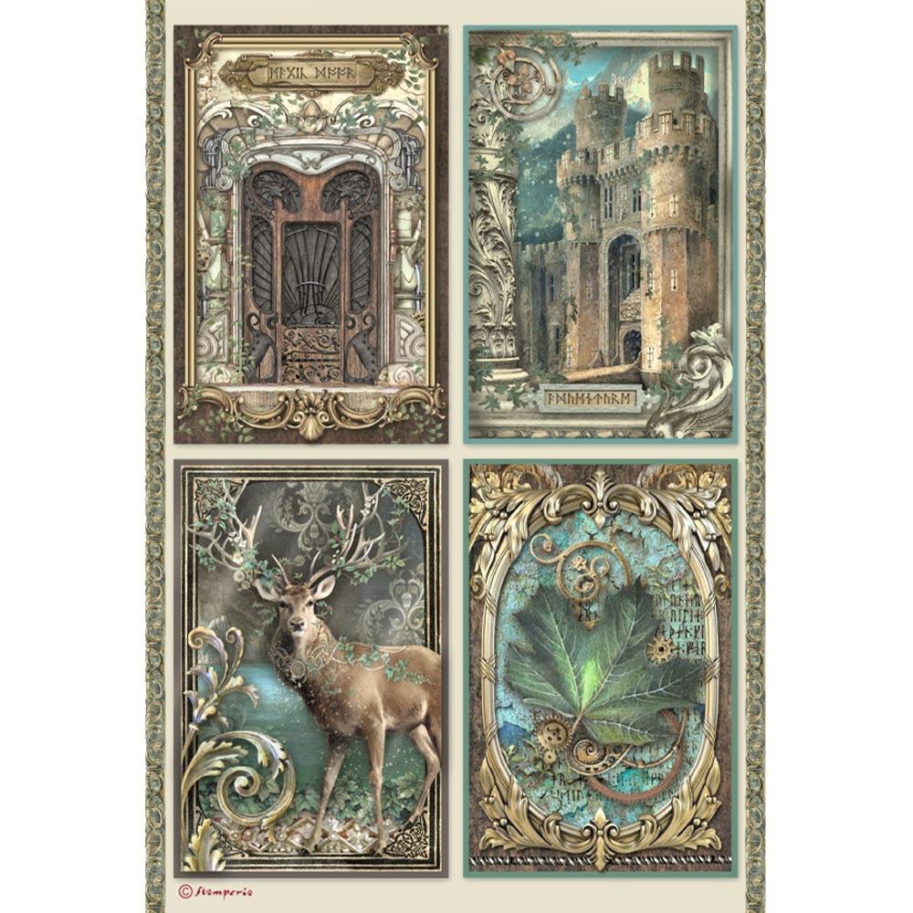 Ριζόχαρτο Stamperia 21x29cm, Magic Forest, Cards DFSA4751 1 Ριζόχαρτο Stamperia 21x29cm, Magic Forest, Cards DFSA4751