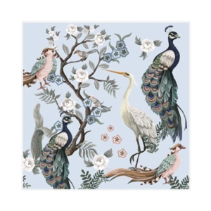 Χαρτοπετσέτα για decoupage, 1τεμ, "Peacocks & Heron in Garden on Blue"