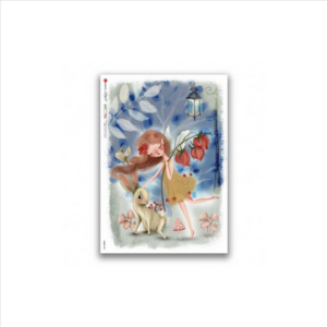 Ριζόχαρτο για Decoupage PaperD, Ξωτικό και λαγουδάκι, 32x45cm FAIRIES_0092