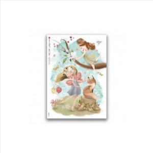 Ριζόχαρτο για Decoupage PaperD, Νεράιδες που χορεύουν, 32x45cm FAIRIES_0094