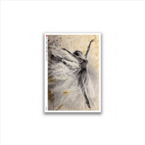 Ριζόχαρτο για Decoupage PaperD, Μπαλαρίνα στα λευκά, 32x45cm SCENE_0133