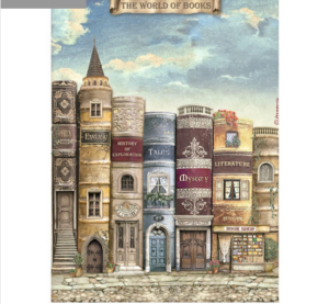 Ριζόχαρτο ντεκουπάζ Stamperia 21x29cm, Vintage Library The world of book DFSA4752