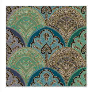 Χαρτοπετσέτα για decoupage, 1τεμ, Πετρόλ ταπετσαρία Damask 13315716