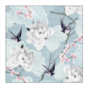 Χαρτοπετσέτα για decoupage, 1τεμ, Λουλούδια και χελιδόνια 13317315