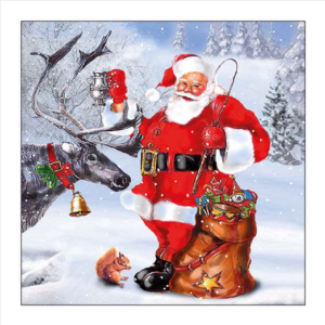 Χαρτοπετσέτα χριστουγεννιάτικη για decoupage, 1τεμ, Η πρόποση του Άγιου Βασίλη 33316810