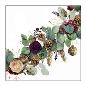 Χαρτοπετσέτα χριστουγεννιάτικη για decoupage, 1τεμ, Σύνθεση με ευκάλυπτο 13314721