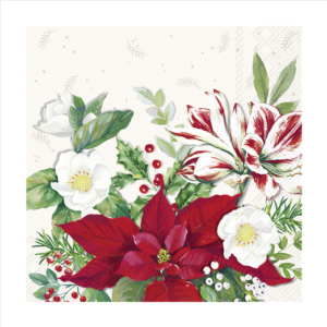 Χαρτοπετσέτα decoupage ,1 τεμ, Χριστουγεννιάτικο μπουκέτο L1016790