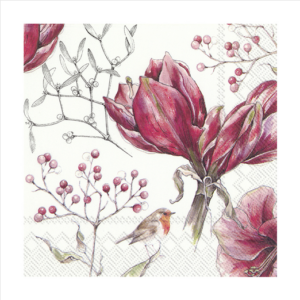 Χαρτοπετσέτα decoupage ,1 τεμ, Αμαρρυλίς χειμωνιάτικη L881690