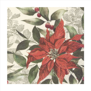 Χαρτοπετσέτα decoupage ,1 τεμ, Αλεξανδρινό με πράσινα φύλλα L915960