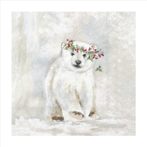 Χαρτοπετσέτα decoupage ,1 τεμ, Χριστουγεννιάτικο αρκουδάκι L1019745