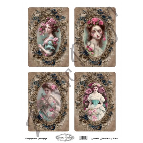 Ριζόχαρτο Artistic Design για Decoupage 30x40cm, Vintage Ladies 1 Ριζόχαρτο Artistic Design για Decoupage 30x40cm, Vintage Ladies