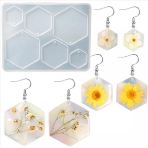 Καλούπι σιλικόνης για σκουλαρίκια πολύγωνο, 11.9×9.3cm W142