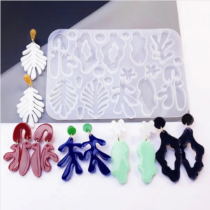 Καλούπι σιλικόνης για σκουλαρίκια διάφορα σχέδια, 15.4×11.2cm W143