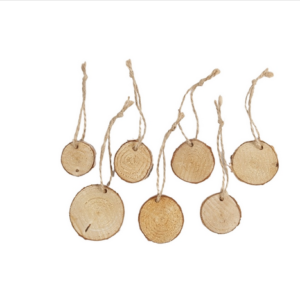 Φέτες ξύλου με σκοινάκι, 7 τεμ. 50281