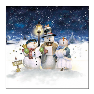 Χαρτοπετσέτα χριστουγεννιάτικη decoupage, 1τεμ, Χιονάνθρωποι που τραγουδούν 33318035