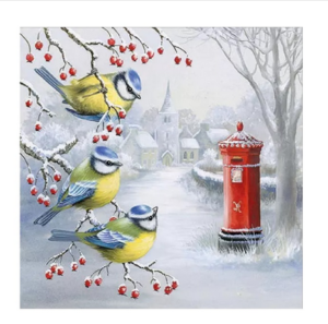 Χαρτοπετσέτα χριστουγεννιάτικη decoupage, 1τεμ, Πουλιά στα χιόνια 33316800