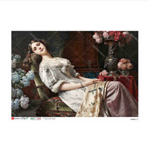 Ριζόχαρτο για Decoupage PaperD, Κοπέλα στο ανάκλιντρο, 30x40cm ARTWORK_0137