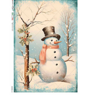 Ριζόχαρτο για Decoupage PaperD, Χιονάνθρωπος, 30x40cm CHRISTMAS_0363