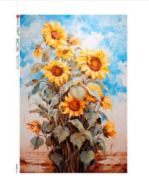 Ριζόχαρτο για Decoupage PaperD, Ηλίανθοι F406, 30x40cm FLOWERS_0406
