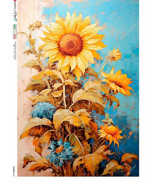 Ριζόχαρτο για Decoupage PaperD, Ηλίανθοι F407, 30x40cm FLOWERS_0407