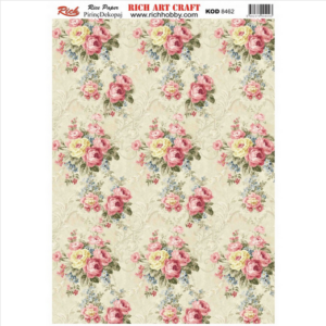 Ριζόχαρτο Rich, 30x42cm, Μπουκέτα τριαντάφυλλα, PIRINC-8462