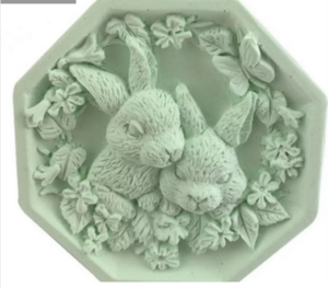 Καλούπι σιλικόνης, Λαγουδάκια σε στεφανάκι βαθύ, 10.3×10.3×4.3 W93