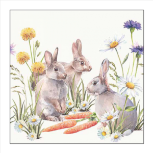 Χαρτοπετσέτα για decoupage, 1τεμ, Λαγουδάκια και καρότα 23318250