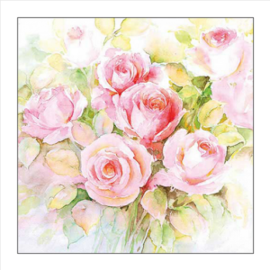 Χαρτοπετσέτα για decoupage, 1τεμ, Τριαντάφυλλα ακουαρέλα 13318370