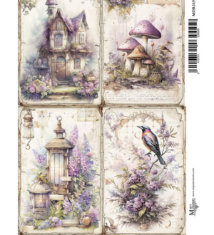 Ριζόχαρτο Maja’s Memories, 30x42cm, Μωβ κάρτες, MDR1039