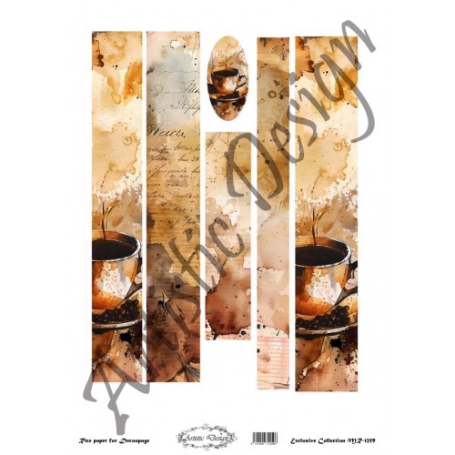 Ριζόχαρτο Artistic Design για Decoupage 30x40cm, Λαμπάδα coffee 1 Ριζόχαρτο Artistic Design για Decoupage 30x40cm, Λαμπάδα coffee