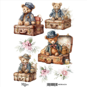 Ριζόχαρτο Maja’s Memories, 22.5x32cm, Αρκουδάκια και βαλίτσες, MDRA4234