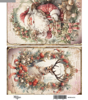Ριζόχαρτο Maja’s Memories, 22.5x32cm, Άγιος Βασίλης και τάρανδος, MDRA4252