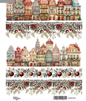 Ριζόχαρτο Maja’s Memories, 22.5x32cm, Σπιτάκια και γιρλάντες, MDRA4282