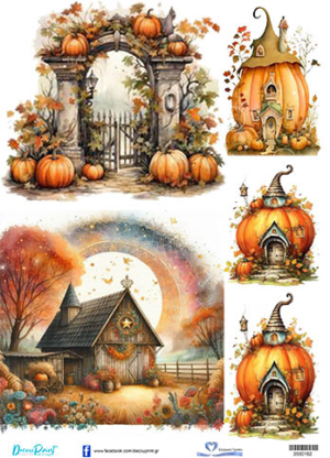 Ριζόχαρτο για Decoupage, Κολοκύθες