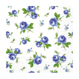 Χαρτοπετσέτα decoupage, 1 τεμ, Μικρά μπλε τριαντάφυλλα L1037040