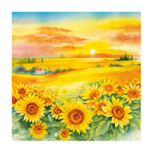 Χαρτοπετσέτα decoupage, 1 τεμ, Ηλιοτρόπια στο ηλιοβασίλεμα L1065500