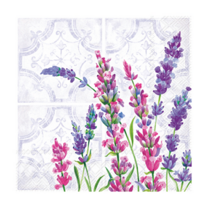 Χαρτοπετσέτα decoupage, 1 τεμ, Ροζ και μωβ λεβάντες L1037789