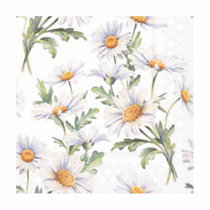 Χαρτοπετσέτα για decoupage, 1τεμ, Όμορφες λευκές μαργαρίτες 13319545