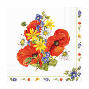 Χαρτοπετσέτα για decoupage, 1τεμ, Μπουκέτο με παπαρούνες 13319420
