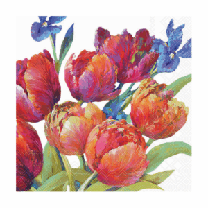 Χαρτοπετσέτα για decoupage, 1τεμ, Ανθισμένες κόκκινες τουλίπες  13319310