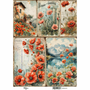 Ριζόχαρτο Maja’s Memories, 22.5x32cm, Κάρτες με παπαρούνες, MDRA4353