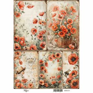 Ριζόχαρτο Maja’s Memories, 22.5x32cm, Παπαρούνες, MDRA4354